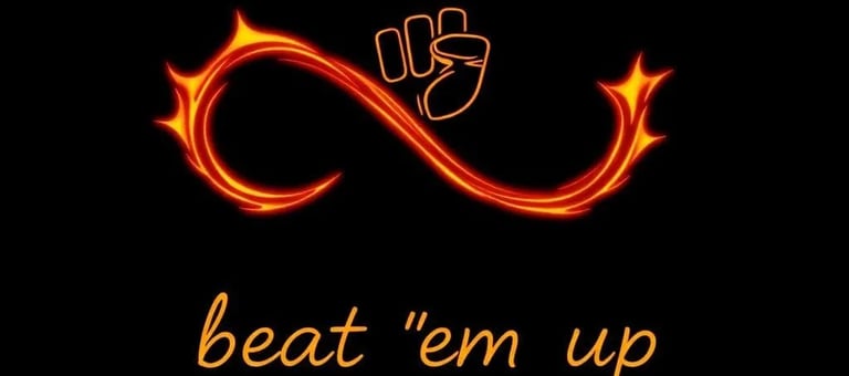 a hand holding a finger up to the side of a sign that says beat em