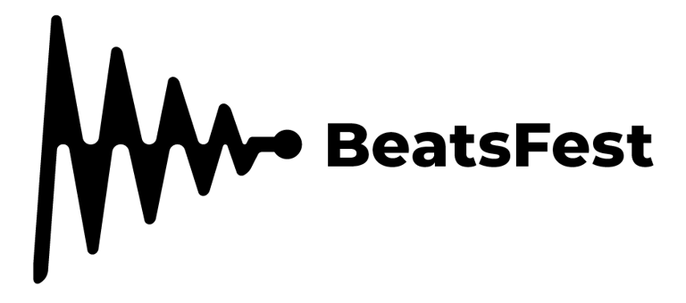 BeastFest black logo version - Black sound wave with "BeatsFest" written on the right in black text.