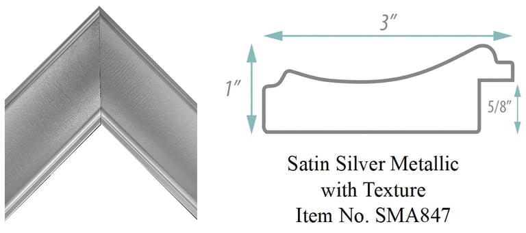 Satin Silver Metallic with Texture  Picture Frame Item No. SMA847