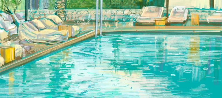 Kos hotel pool - digital postcard