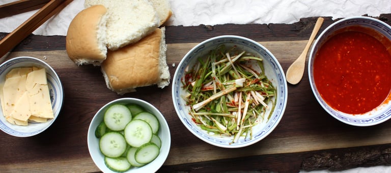 toppings for Korean chicken burgers