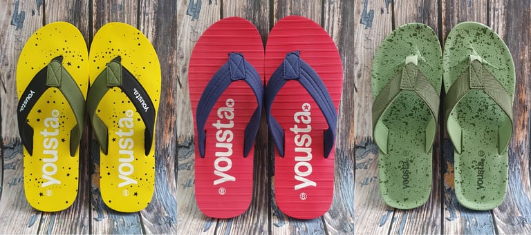 three pairs of flip flop