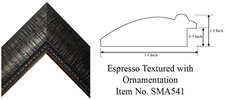 Espresso Textured with Ornamentation Picture Frame