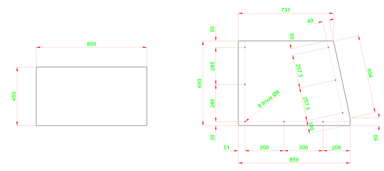 Plan pour découpe laser Plexiglas PMMA