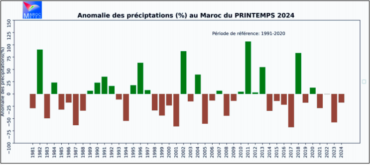 diminution des précipitations au Maroc 2024, stress hydrique