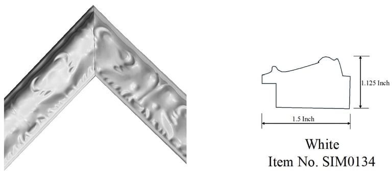 a picture of a white picture frame Item No. SIM0134
