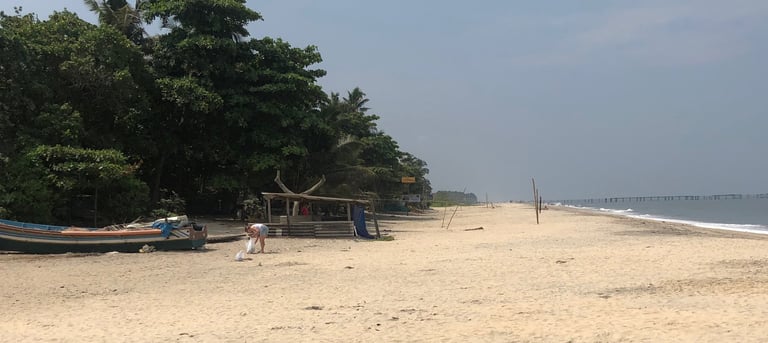 rubbish free beach at Vijay beach, Alappuzha, Kerala, India