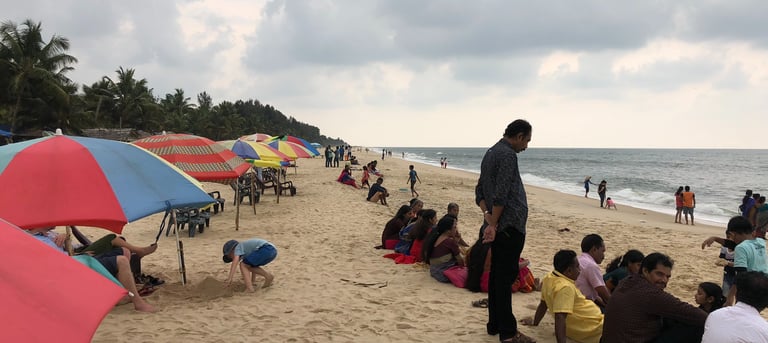 Nick and Tracey Billington at Marari Beach, Kerala, India