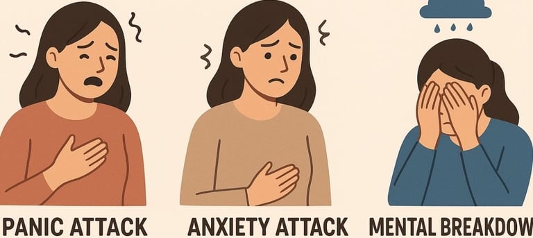 🧠 Panic Attack vs Anxiety Attack vs Mental Breakdown 🍽️🕊️