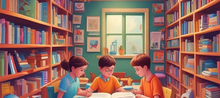 A baby's hands are gently placed on a colorful storybook. The book features illustrations of animals, including a zebra, with a pink and green backdrop. The infant is focused on the images, providing a sense of curiosity and learning.