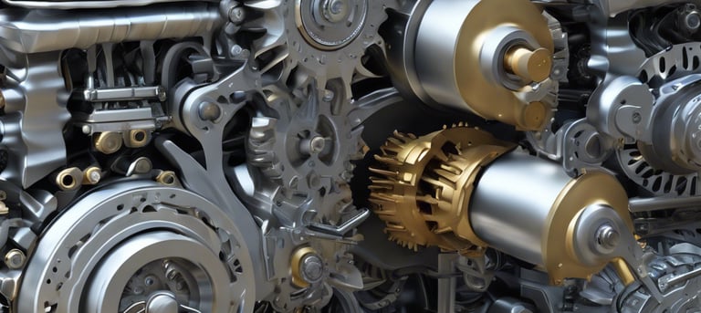 a bunch of metal gear with gears and gears