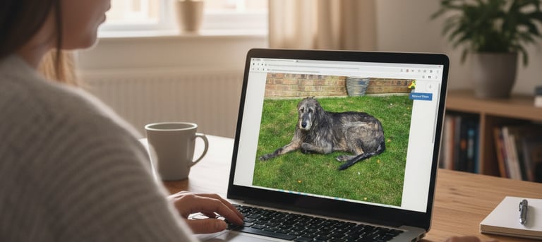 Customer image of Neeva an Irish wolfhound used to create a 3-D model