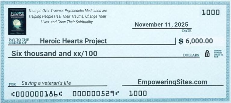 Heroic Hearts Project donation check