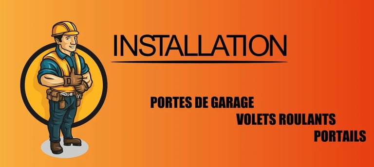 Illustration installation portes de garage, volets roulants et portails