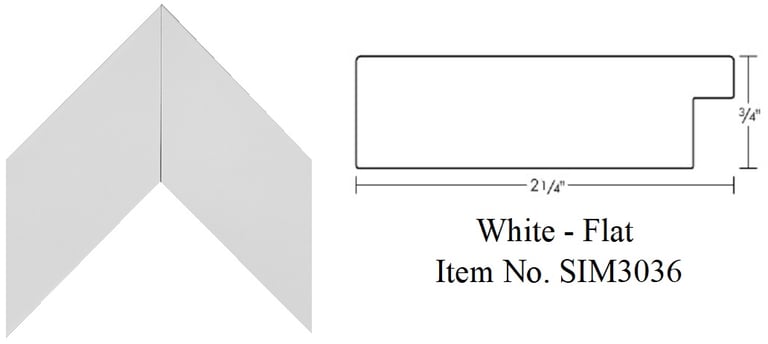 White - Flat Wooden Picture Frame Item No. SIM3036