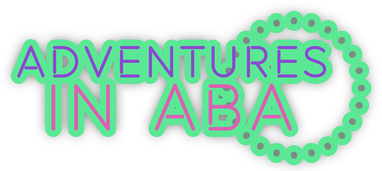a green and purple logo with the words adventures in ABA therapy