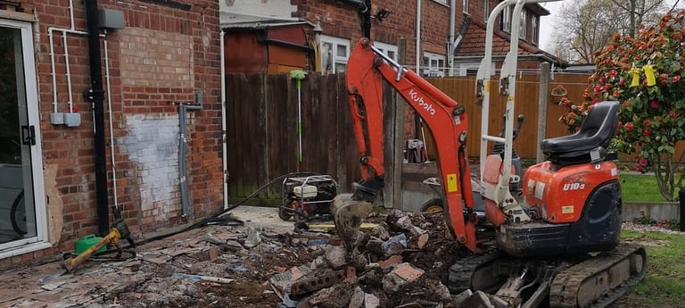 Digger hire for home extension project in West Bromwich and Smethwick