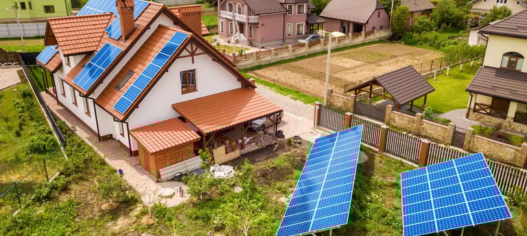 a house with solar panels installed on the roof