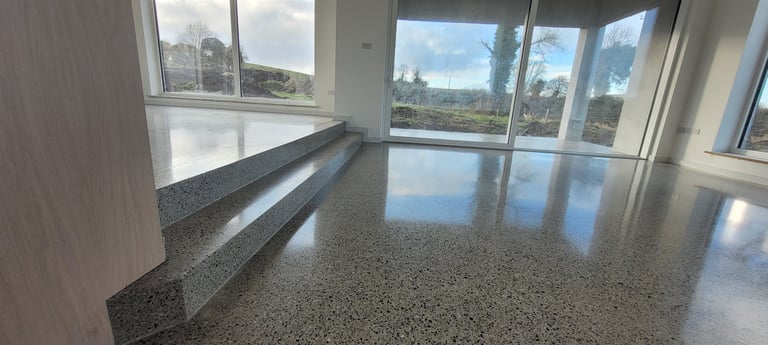 Polished concrete steps