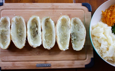hollowed up potatoes