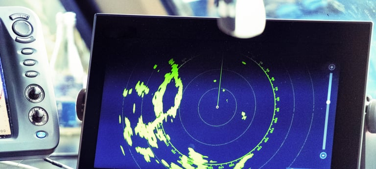 Marine radar display.