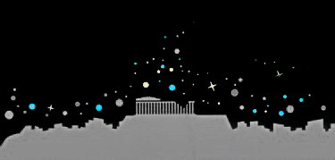 Athens Acropolis white scetch with Parthenon on the Rocks