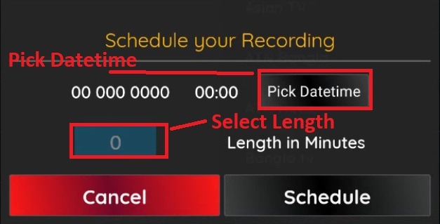 schedule your recording with catchon tv app