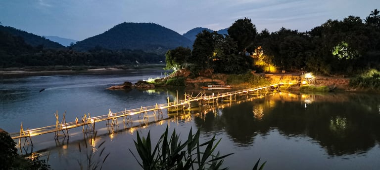 Bamboo bridge Luang Prabang