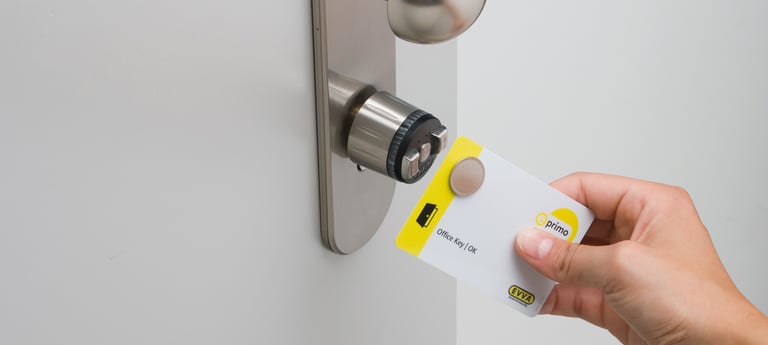 Electronic door locks open with card