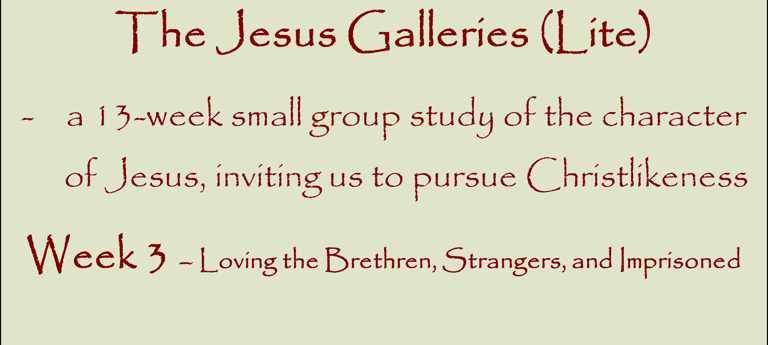 The Jesus Galleries (lite) small group pdf downloadable  simple  easy small group Christlikeness