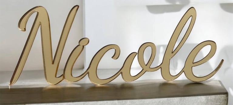 Nome in plexiglass Oro