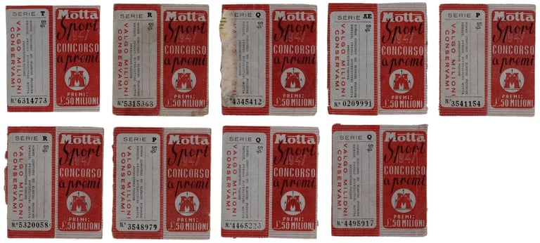 1947 Concorso A Premi Motta Sport Pallacanestro Team Cards (Italy) backs