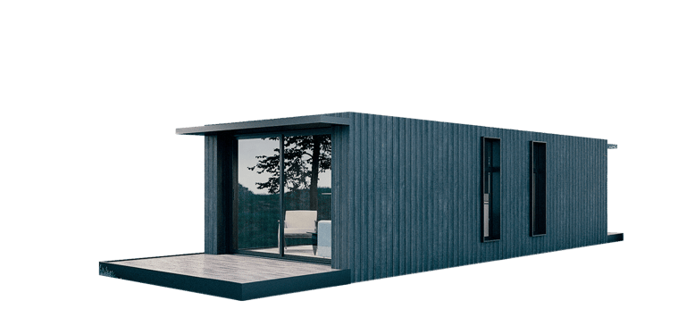 a small house with a small patio and a small patio