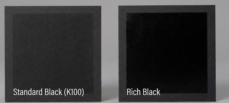 Rich black vs standard black printing