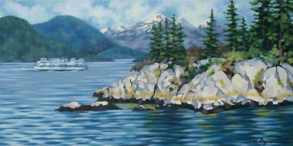 Art, oil painting, Whitecliff Park