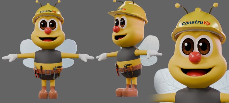 mascote 3D e personagem 3D