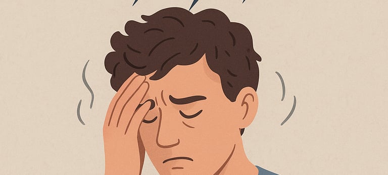 homem com dor de cabeça