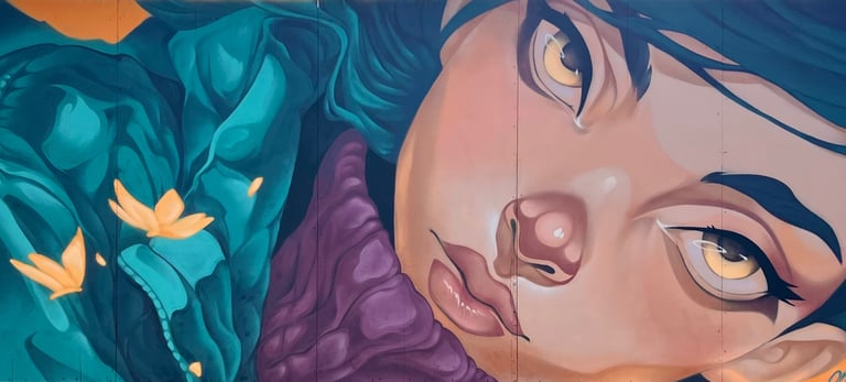 Chrysalis - Mural en Wynwood, Miami, festival de street art, arte urbano por Ona Salvador