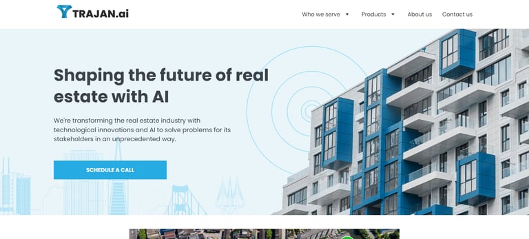 a building with a large blue and white building in los angeles