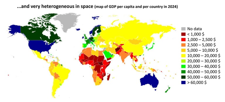 Definition of economic growth in pictures, with the map of GDP per capita and per country