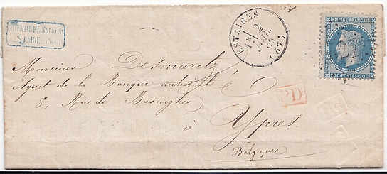 Letter from ESTAIRES to YPRES.