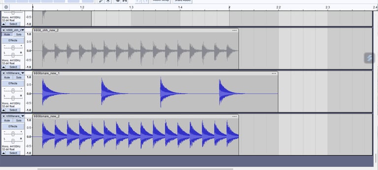 TR-808 LTSPICE Audacity wave import 1