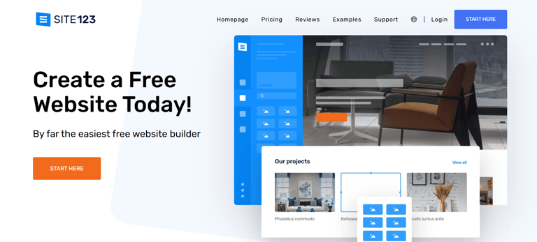best online free website builder software site123 to start online store review