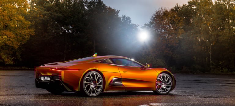 Jaguar C-X75 Hybrid Super Car in James Bond Spectre Movie Colours