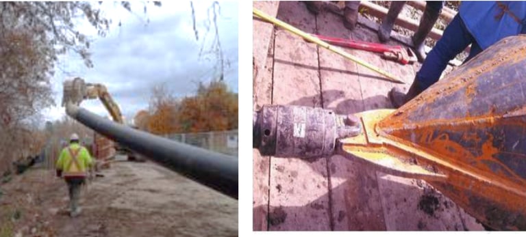 Tuberia de 24”Ø, punta de lapiz y swivel para la inmersiòn