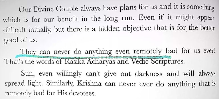 Our Radharani and Krishna have plans for us
