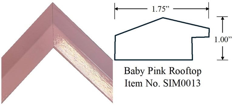 Baby Pink Rooftop Wooden Picture Frame