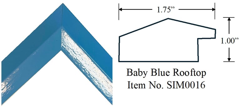 Baby Blue Rooftop Wooden Picture Frame