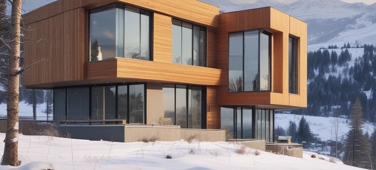 proyecto vivienda unifamiliar de dos plantas de estilo moderno con fachadas de madera laminada