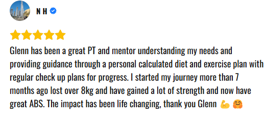 A google review for personal training in London England